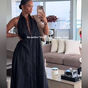 ZARA 100% LINEN HALTER DRESS ZW COLLECTION SIZE MEDUIM NWT price firm no offers